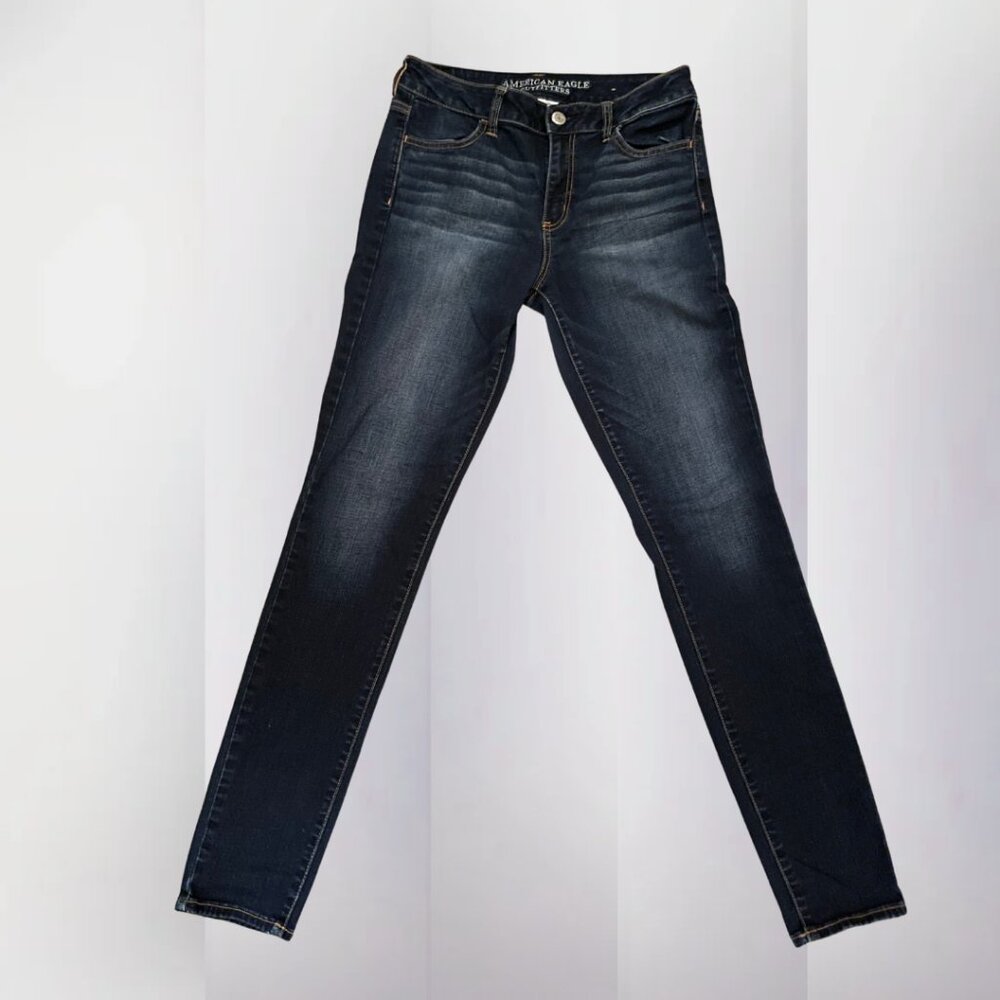 American Eagle Outfitters | Super Stretch Skinny Jeans | Size 8-10 | Dark Wash